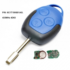 Aftermarket Remote Key FOB 3 Button 433MHz 4D63 Chip for Ford Transit WM VM 2006-2014 FO21