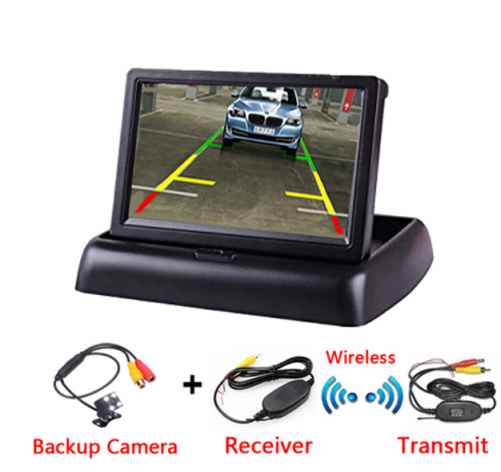 4.3 Inch TFT LCD Car Monitor Foldable Monitor Display Reverse Camera Parking System for Car Rearview Monitors NTSC PAL