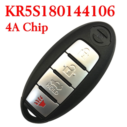 434 MHz 3+1 Buttons Smart Proximity Key for Nissan Rogue Pathfinder 2014-2016 - KR5S180144106