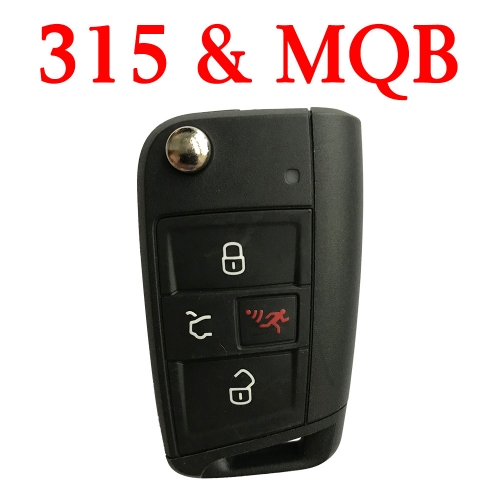 Original 3+1 Buttons 315 MHz MQB Flip Remote Key for VW