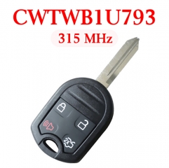 315 MHz 4 Buttons Remote Head Key for 2011-2015 Ford - CWTWB1U793 ( with 4D63 80 bit chip)