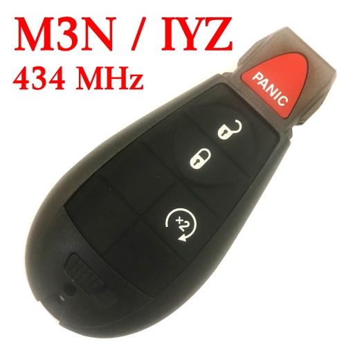 434 MHz 3+1 Button Remote Fobik Key for Chrysler / Dodge 2008-2017 - M3N5WY783X / IYZ-C01C