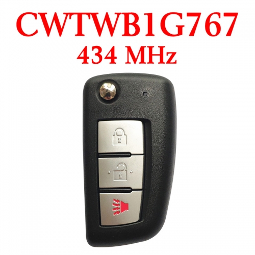 2+1 Buttons 434 MHz Flip Remote Key for Nissan Rogue 2014-2018 - CWTWB1G767 / (4A Chip)