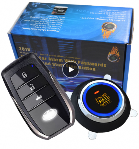 smart key engine start stop system with side door and illegal start alarm protection touch passwords entry alarm car push start