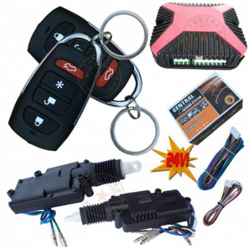 universal 24V remote central lock system working with truck or other 24V vehicles big pulling force actuators 2 doors series