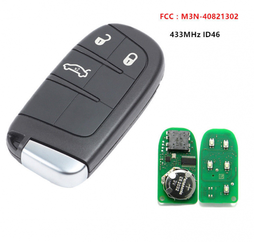 Smart Remote Key Fob 3 Button 433MHz ID46 for Jeep Grand Cherokee M3N-40821302