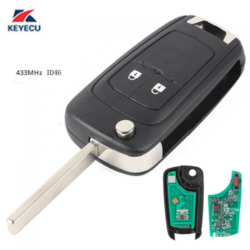 2 Button Replacement Remote Key Fob 433.92MHz ID46 for Opel Insignia 2009-2012