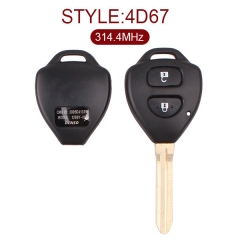 for Toyota 2 Button Remote Key (Austrilia-Denso-314.4MHz) 67 Chip