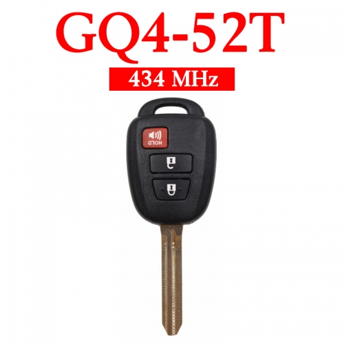 2+1 Buttons 434 MHz Remote Head Key for for Toyota RAV4 Corolla - GQ4-52T (H Chip)