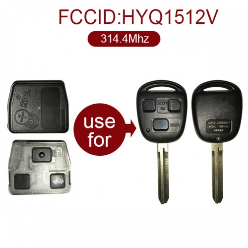 3 Buttons 434 MHz Remote Set Interior for Toyota - HYQ1512V