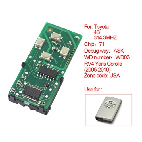 for Toyota Smart Card Board 4 Key 314 Frequency Number 0111-USA