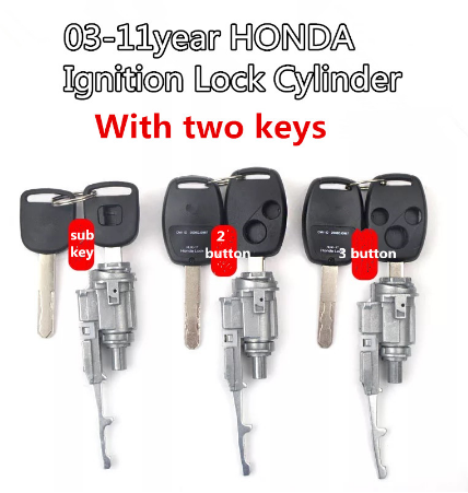 Two Keys Ignition lock For 03-11year Honda Spark locks core For Accord/Fit/New Civic/Odyssey/CRV