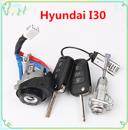 Original Full Lock Cylinder Set For Hyundai I30,Car Spark and Door Lock Cylinder with 46 Chip [one set]