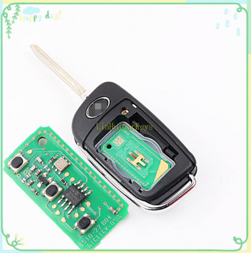 for JAC S3 Car Key 3 Buttons 433 Mhz 46 Chip Uncut Brass Blade Original Parts Replace Remote Blank Key With Logo1 PC