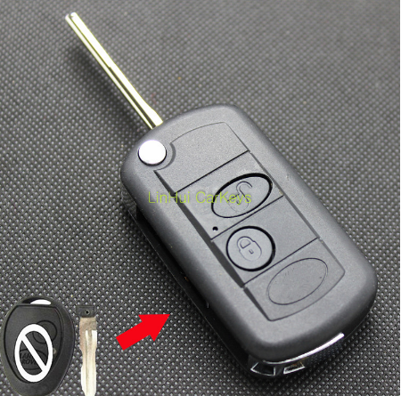 for LAND ROVER DISCOVERY 1999-2004 Modified Key Case 2 Buttons Uncut Brass Blade Remote Key Replacement ABS Shell 1PC