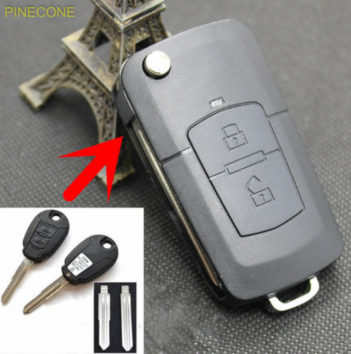 for JAC REFINE REIN 2 Buttons Uncut Brass Blade Modified Remote Blank Key Shell 1 PC