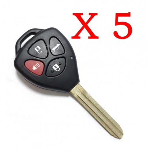 5 Pieces of Xhorse VVDI Toyota Type Universal Remote Control 3+1 Button with Panic Button With TOY43 Blade