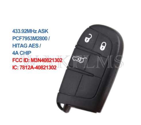 Newest 100% OEM 3 Buttons Smart Car Key Fob For Jeep Renegade 4A Chip 433MHz M3N40821302 Genuine Version With Emergency Key