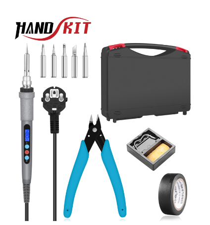 Handskit 90W 220V Digital Soldering Iron Electric Soldering Gun with Wire Stripper Soldering Iron +5 pcs Soldering Tips Tools