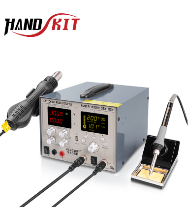 Handskit 4 in 1 DC 5V 2A Power Supply 30V 5A Hot Air Gun Rework Station+110V/220V Soldering Iron USB charge Soldering Iron