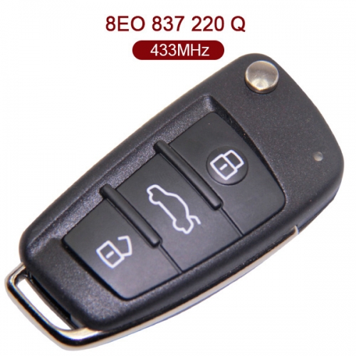 AK008007 for Audi A4 3 Button Smart Key 433MHz ID48 8E0 837 220 Q