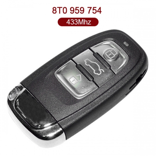 for Audi A4L Q5 Remote Key 3 Button 433MHz PCF7945 8T0 959 754 D