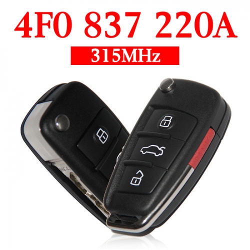 Original 3+1 Buttons 315 MHz Smart Proximity Key for Audi Q7 - 4F0 837 220A