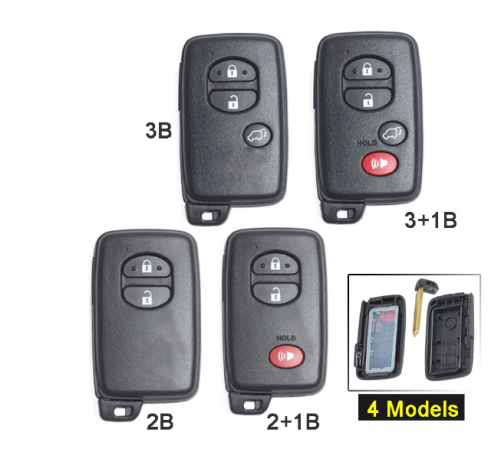 Toyota Prius Land Cruiser Replacement Remote Car Key Shell Case Fob 2/3/2+1/3+1Button With Uncut Blade HYQ14AAB With Logo