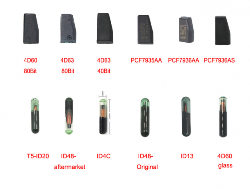 Transponder Car Key Chip 4D60 4D63 ID48 ID13 ID4C PCF7935AA PCF7936AA PCF7936AS T5-ID20 4D60 Glass Chip