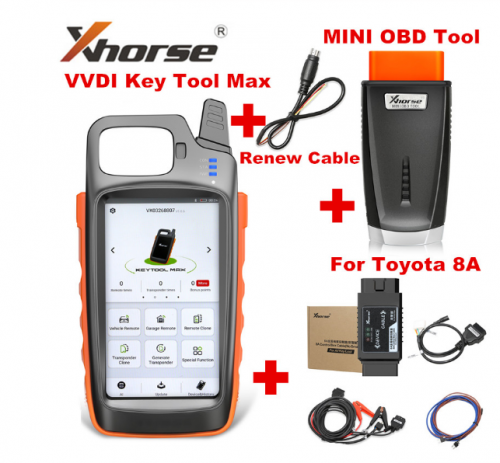 VVDI Key Tool Max + MINI OBD Tool + Toyota 8A All Keys Lost Adapter + Renew Cable free shipping
