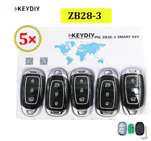 Universal ZB28-3 KD Smart Key Remote for KD-X2 - Pack of 5