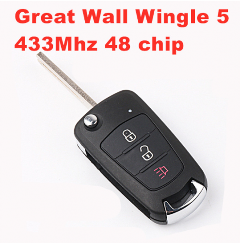 For original Great Wall Wingle 5 folding remote control car key 315Mhz/433Mhz 48 chip
