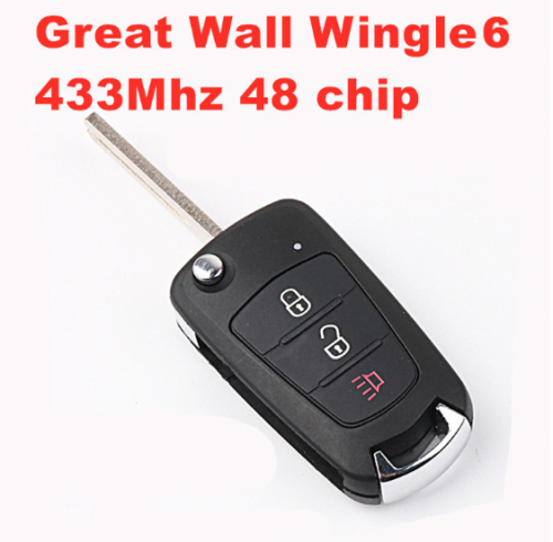 For original Great Wall Wingle 6 folding remote control car key 433Mhz 48 chip