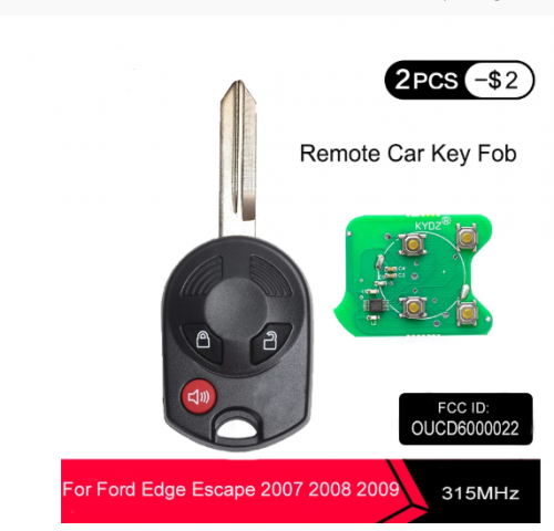 Remote Car Key Fob 3 Buttons 315Mhz with 4D63 Chip for Ford Edge Escape 2007 2008 2009 OUCD6000022