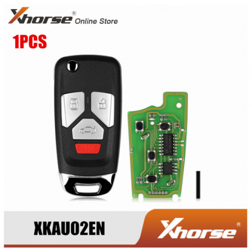 Xhorse XKAU02EN Wire Remote Filp Key for Audi Type 3+Panic 1 Piece