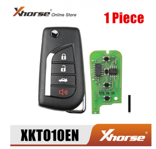 Xhorse XKTO10EN Wired Universal Remote Key for Toyota Flip 4 Buttons English Version 1 Piece
