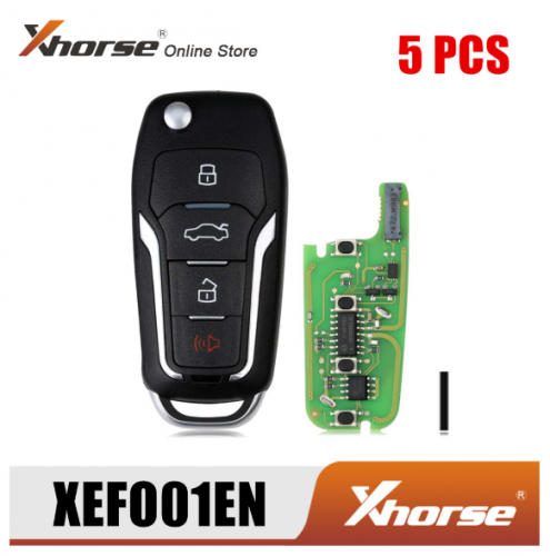 Xhorse XEFO01EN Super Remote Key for Ford Flip 4 Buttons Built-in Super Chip English Version 5pcs/Lot