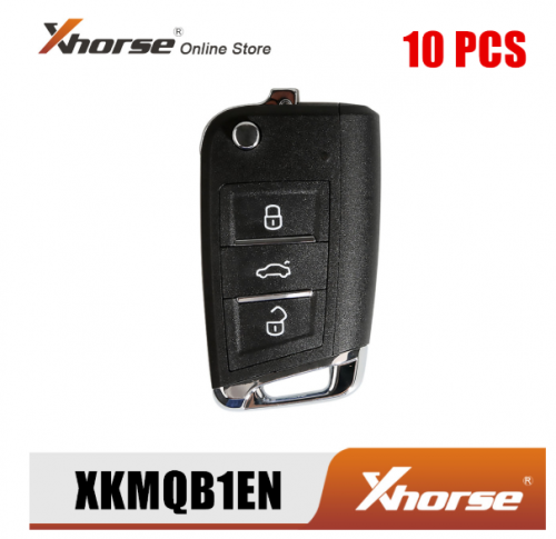 Xhorse XKMQB1EN Wire Remote Key For VW MQB Flip 3 Buttons English Version 10pcs/Lot