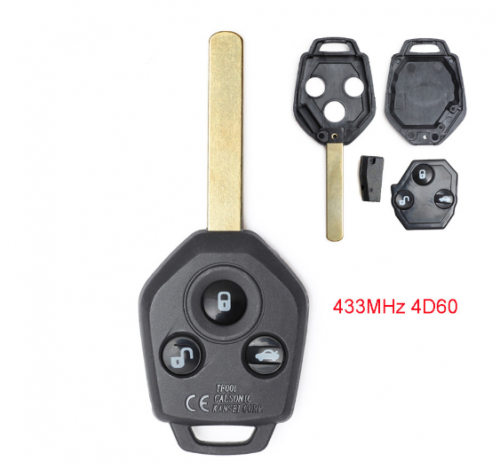 433MHz 4D60 Remote Car Key 3 Button for Subaru Outback Forester 2011 -2012