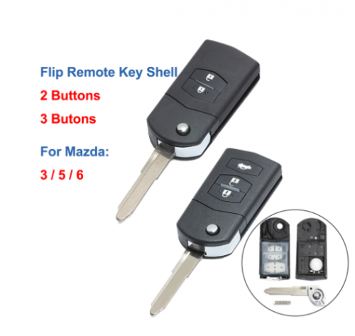 2 3 Buttons Flip Remote Car Key Shell Case for Mazda 3 5 6 2003 2004 2005 2006 2007 2008 2009 2010 2011 2012 2013