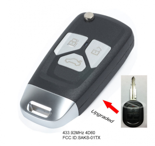 Upgraded Remote Key Fob 433.92MHz 4D60 Chip for Chevrolet Optra Lacetti FCC ID: SAKS-01TX