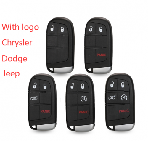 2/3/4/5 Button For Chrysler Jeep Cherokee Dodge Ram 1500 Journey Charger Challenger Car Smart Key Shell Insert Blank Case