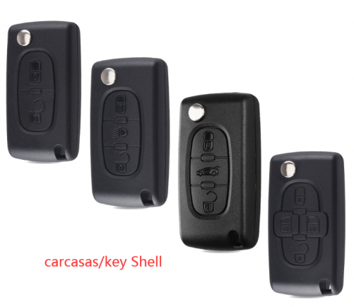 Remote key Case for Peugeot 207 307 308 407 607 807 For Citroen C2 C3 C4 C5 C6 Flip Folding Car Key shell 2/3/4 Buttons With Logo