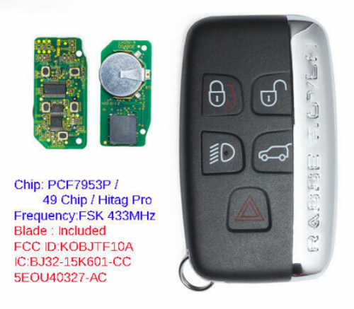 Remote Key Fob 315MHz/433MHz for Land Rover LR2 LR4,Range Rover Evoque Sport 2012-2017 KOBJTF10A  With Logo