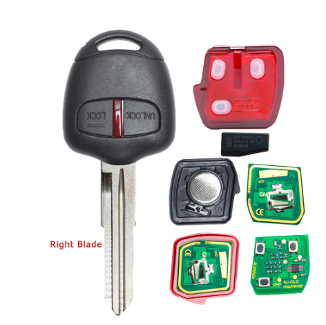 Remote Key Fob 2 Button 433MHz ID46 Chip for Mitsubishi Lancer 2009-2014 FCC ID: G8D-576M-A MIT11R Right Blade