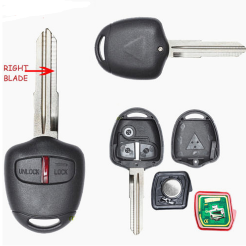Replacement New Remote Key Fob for Mitsubishi Outlander 2005-2010 Years, 2 Button, 4D61,433MHz,MIT11R Blank Uncut