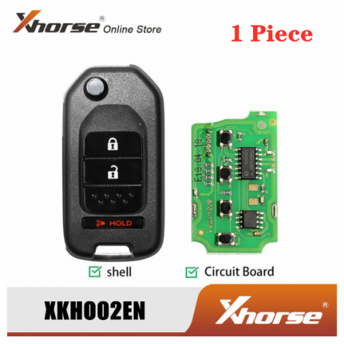 Xhorse XKHO02EN Wire Remote Key for Honda Flip 2+1 Buttons English Version