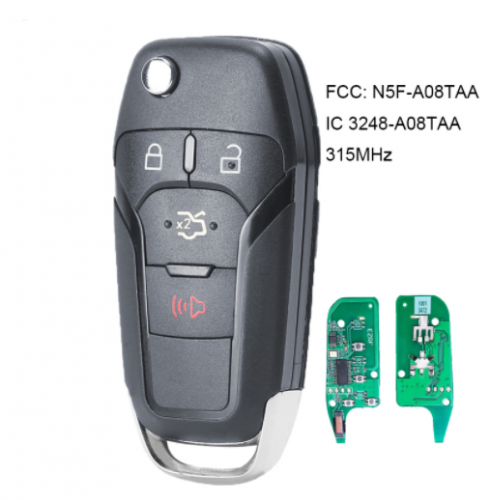 Flip Remote Key Fob 315MHz for Ford Fusion 2013 - 2015 164-R7986 FCC ID:N5F-A08TAA