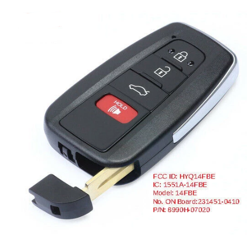 Smart Remote Key 313.8MHz 4A Chip Replacement Fob for Toyota Avalon 2019 -FCCID: HYQ14FBE P/N:8990H-07020