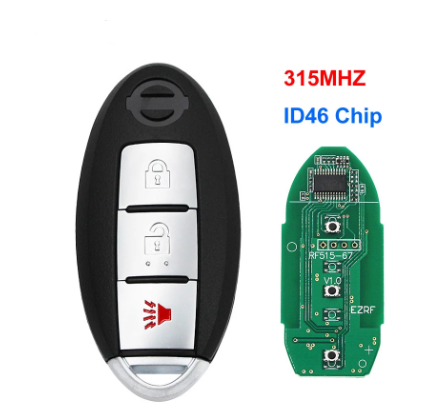 3 Button Keyless Entry Smart Remote Car Key Fob 315MHz ID46 Chip KYDZ for Nissan New Tiida March Versa Micra 2010+ Uncut Blade